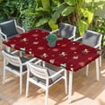 thumbnail image 2 of Christmas Table Cloths for 5 Foot Rectangle Tables, Winter Xmas Balls Cartoon Cute Weeping Red Patio Waterproof Elastic Fitted Tablecloths, Washable Rectangular Table Cover for Camping, 2 of 8