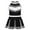 Black, variant on Aislor Girls Cheerleading Uniform Stage Suit Sleeveless Crop Top with Pleated Skirt Set Costume Blue&White 16