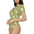 thumbnail image 2 of Haiem Daisies Flowers Women's Crew Neck Short Sleeve Bodysuit Tops Stretchy Slim Basic-X-Large, 2 of 9