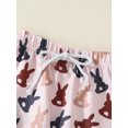 thumbnail image 3 of Bslissey Baby Boys Easter Outfits Short Sleeve Letter Print Romper + Elastic Waist Carrot Print Pants + Hat 3Pcs Infant Toddler Summer Long Pants Sets 3M 6M 12M 18M, 3 of 9