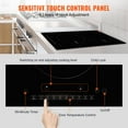 thumbnail image 4 of VEVOR Electric Cooktop, 2 Burners, 12'' Induction Stove Top, Built-in Magnetic Cooktop 1800W, 9 Heating Level Multifunctional Burner, LED Touch Screen w/ Child Lock & Over-Temperature Protection, 4 of 9