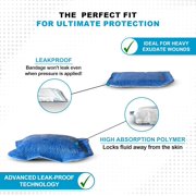 MedVance Super Absorbent Dressing, Non-Adhesive Pads for Wound Care, for Pressure Ulcers & 1st/2nd Degree Burns, Superior Moisture Absorption, Box of 10 dressings 6x6 Bandage, 5x5 Pad