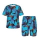 thumbnail image 1 of Fotbe Blue Butterflies Pijama Estampada de 2 Piezas para Niños – Ropa de Dormir de Manga Corta Cómoda para Niños y Niñas, Camiseta y Shorts de Algodón-Medium, 1 of 6