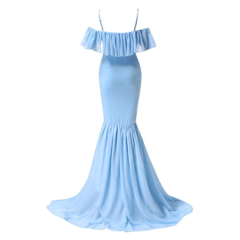 blue maternity dress amazon ZHUASHUM Women Pregnants Photography Props Short Sleeve Solid Light S wrap maxi dress that