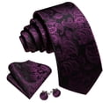 thumbnail image 2 of Set de Corbata Barry.Wang de Seda Tejida con Diseño de Paisley para Hombre, 2 of 5