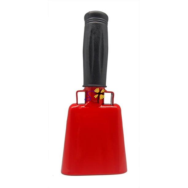 6.1 inch Red Bell Black Handle Cowbell with Stick Grip Handle Used for