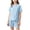 Blue, variant on 2 PC Girls Homewear Set Soft Linen-Like Short Sleeve Crew Neck T-Shirt and Elastic Waist Shorts Breathable Casual Outfit for Teens 11-18 Years