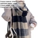 thumbnail image 2 of Bufanda de Otoño Invierno, bufanda clásica con borlas a cuadros, cálida, suave, gruesa, manta grande, bufandas chal envolventes, 2 of 6
