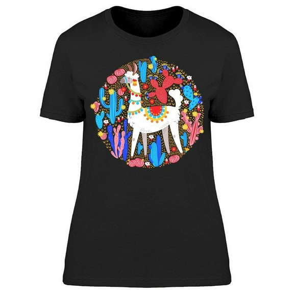 Llama Cactus Plants T-Shirt Women -Image by Shutterstock, Female XX-Large