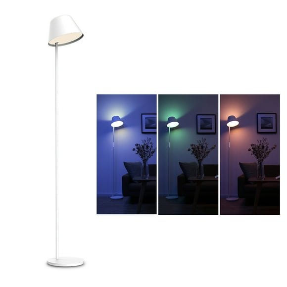 Yeacher LEDs Floor Lamp Intelligent Standing Light A C100-240V 12W WI-FI Connection/ App Control/ Dimmable Brightness Adjustable/ Back Source/ Color Temperature Changing for Home Bedroom Living Ro