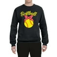 thumbnail image 2 of Wild Bobby, Cute Ribbon Bow Softball Mom Gift, Mother's Day, Unisex Crewneck Graphic Sweatshirt, Black, Small, 2 of 3