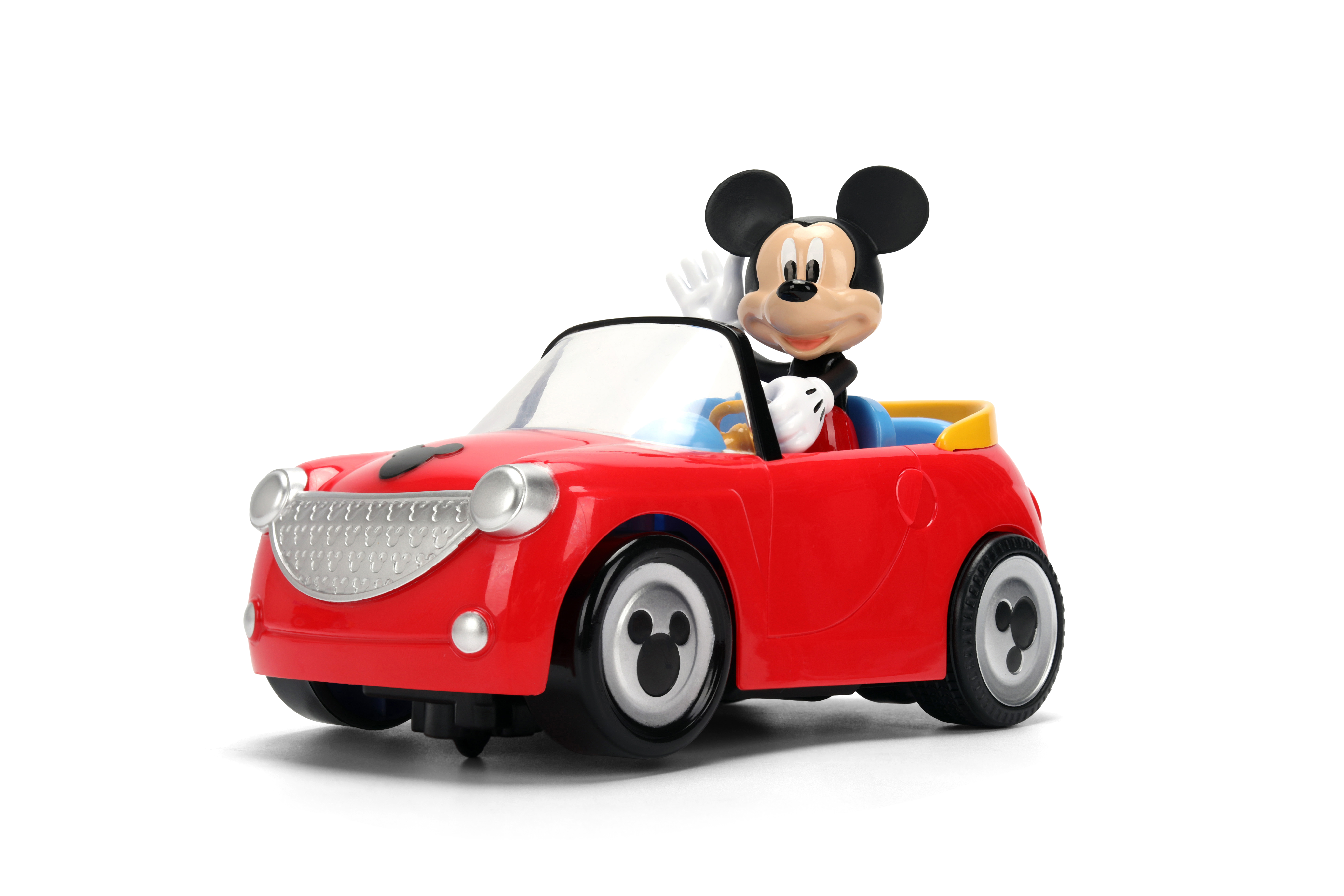 DISNEY MICKEY MOUSE ROADSTER RC CAR 1:32 SCALE REMOTE CONTROL VEHICLE WITH MICKEY FIGURE BY JADA TOYS