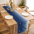 thumbnail image 3 of Navy Blue Ombre Table Runner - 60 Inch Long, Kitchen Dining Table Runner Dresser Scarves, Black Hockey Sticks Minimalist Style Farmhouse Decor for Coffee Tables Wedding Party Banquet, 3 of 8