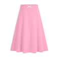 thumbnail image 3 of OGLCCG Tween Girls Pleated Midi Skirts Stretchy High Waisted Bow Tie A-Line Flare Skater Skirt Summer Solid Color Flowy Skirts 5-15 Years, 3 of 7