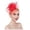Red, variant on Flower Mesh Ribbons Feathers Headbands for Women Cocktail Tea Party Hat Headwear Elegant Stylish Retro Headband 1 PC Black one size