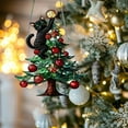 thumbnail image 4 of Costeam Black Cat Christmas Ornament Hanging Decor for Tree Wall Mantle Halloween Themed Holiday Decorations Funny Cartoon Animal Decor, 4 of 5