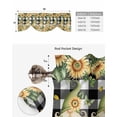 thumbnail image 5 of Tie Up Valance Curtain for Kitchen, Green Gnome Sunflower Butterfly Rod Pocket Short Curtains Adjustable Tie-Up Shade Valances, Black Plaid Lattice Window Treatment for Bathroom Living Room Bedroom, 5 of 7