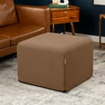 thumbnail image 5 of Jaxx Monroe Square Foam Ottoman with Stain Resistant Performance Fabric, Large (24 x 24 x 18), Earth Brown, 5 of 6