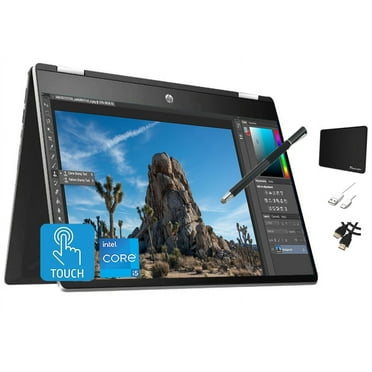 HP Pavilion x360 14 Convertible 2-in-1 Laptop, HD Touchscreen Display, Intel i5-1035G1 Processor, 8GB DDR4 RAM, 256GB SSD Storage, Backlit Keyboard, Windows 10 Home, Silver&Black w TigologyAccessories