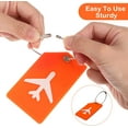 thumbnail image 4 of "3 Pieces Silicone Luggage Tags Flexible Baggage Tags Bright Orange Bag Tags with Name ID Card Stainless Steel Loops for Travel Bag Suitcase", 4 of 5