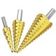 thumbnail image 4 of 3-Piece Step Drill Bit Set, HSS Titanium, Sizes 4-12mm, 4-20mm, 4-32mm, Metal and Wood Compatible, Cone Drill, 4 of 5