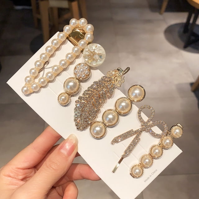 pasadores de metal, horquillas para el pelo, accesorios para el cabello de Corea, regalo de cumpleaños para mujeres, niñas, novias, señoras, cabello largo y corto elegante (6 piezas)