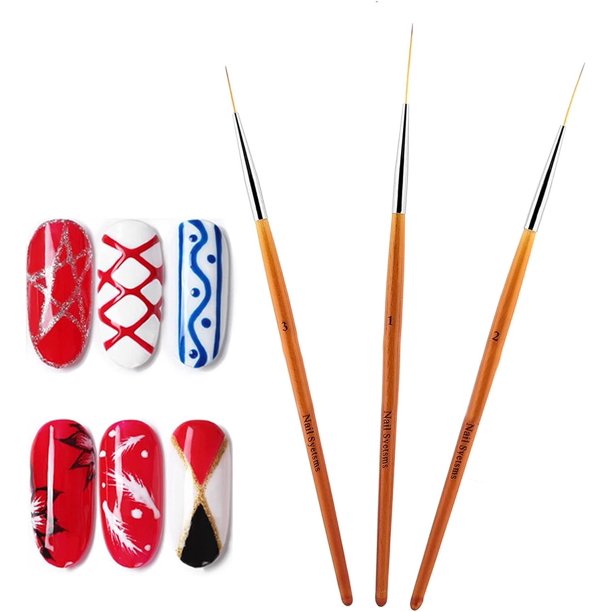 3 Pièces Pinceaux En Détail À Ongles, Pinceau Liner Nail Art Ongles Professionnel, Pinceaux Fins Pour Peinture Acrylique De Precision, Dessin Brosse Pinceau Peinture Stylo Nail Dotting Tool