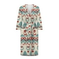 thumbnail image 3 of Yuyamidu Santa Claus Womens Bathrobe Soft Kimono Robes Wreaths 3/4 Sleeves Bath Robe Christmas Housecoat Nightgown Size XL Lightweight Mid-Length Sleepdress, 3 of 7