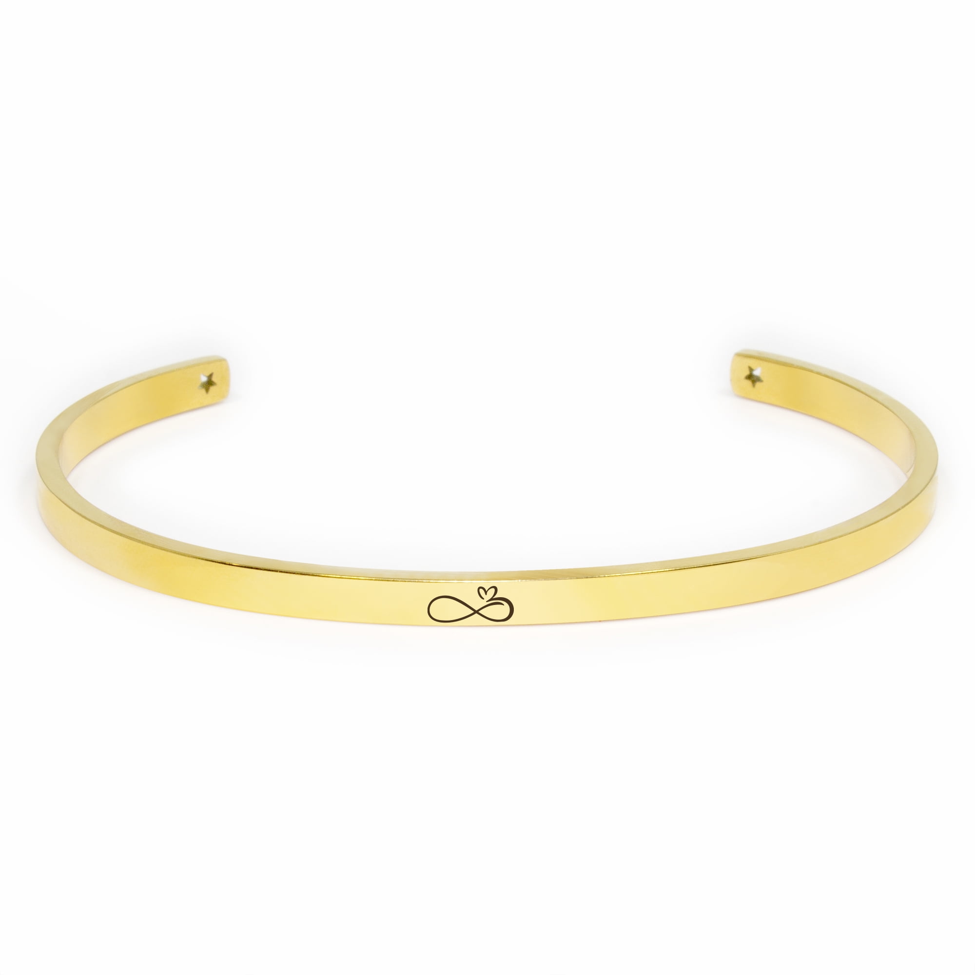 "Always my mother…" Adjustable Gold Stainless Steel Cuff Bangle Mother's Day Gift Set