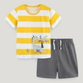 thumbnail image 3 of WIBACKER 2-7Y Toddler Boy Cotton Summer Outfit Short Sleeve T-Shirt and Shorts Kids Suits Set - Dinosaur, 3 of 9