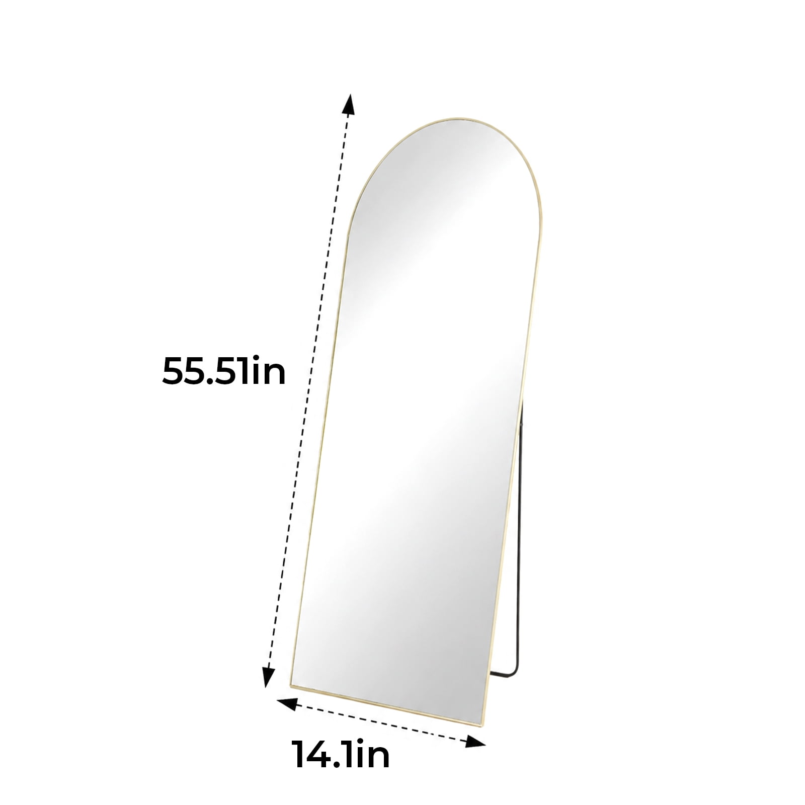 Alvantor 56"x15" Mirror Full Length Full Body Mirror with Stand, Shatterproof Tempered Glass, Modern Aluminum Alloy Frame, Free Standing or Leaning for Home Decor