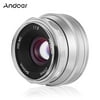 Andoer 25mm F1.8 Manual Focus Lens Large Aperture Compatible with Fujifilm Fuji X-A1/X-A10/X-A2/X-A3/X-AT/X-M1/X-M2/X-T1/X-T10/X-T2/X-T20/X-Pro1/X-Pro2/X-E1/X-E2/X-E2s FX-Mount Mirrorless C