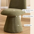 thumbnail image 3 of Guyou Mid Century Swivel Chairs - Set of 4, High Back Chenille Dining Chairs 24" Wide, Armless Upholstered Chairs for Living Room & Dining Room, Green, 3 of 7