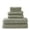 Green, variant on Denim Wash 100% Cotton 550 GSM Jacquard and Solid Combo 6-Piece Towel Set, 2 Face, 2 Hand, and 2 Bath Grey