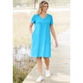 thumbnail image 2 of Woman Within Plus Size Perfect Short-Sleeve V-Neck Tee Dress, 2 of 6