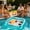 Blue, variant on EDHITNR Inflatable Pool Ice Bar with Cup Holders, Thickened PVC Floating Beverage Tray for Summer, Outdoor Water Party Cooler for Drinks Beer Wine at Pool Beach, Blue