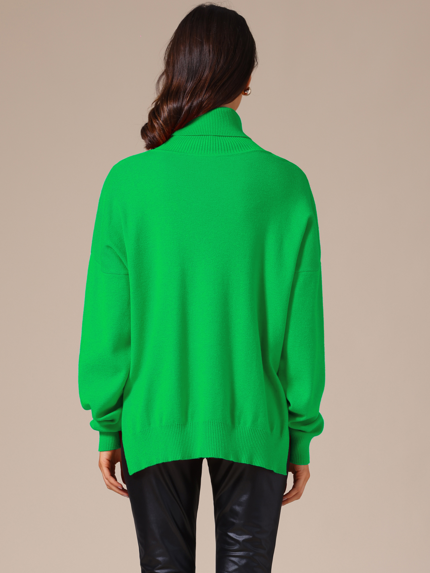 DARING DIVA Turtleneck Sweater Pullover Fall Winter Outfits 2XL Green