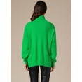 thumbnail image 4 of DARING DIVA Turtleneck Sweater Pullover Fall Winter Outfits L Green, 4 of 6