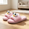 thumbnail image 7 of Iyufng Women's Cute 3D Big Eye Cartoon Fuzzy Plush Slippers Soft Fluffy Open Toe Casual Indoor House Slide Sandals, 7 of 7