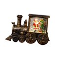 thumbnail image 4 of Colección de adornos navideños con estatuas de tren iluminadas Papá Noel de bronce Perfecl, 4 of 8
