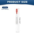 thumbnail image 2 of Uxcell Craft Tweezers with Rubber Tips, 2Pcs Coated Tweezers Set Long Stainless Steel Bent Straight Flat Tip Tweezers for Stamp Sticker Crafts Beads Jewelry Tools, Red 4.3", 2 of 6