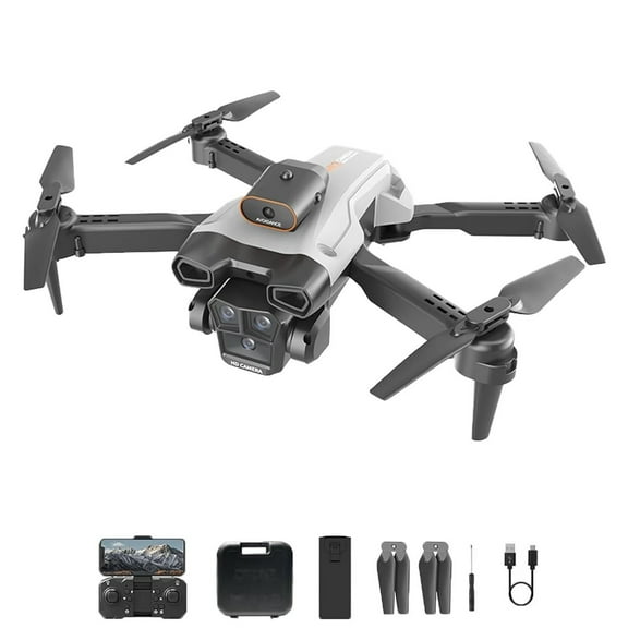 BJBSJSZ Drone with 3 Camera for Adults with 3 Batteries, Foldable Brushless Motor RC Quadcopter, RC Quadcopters & Multirotors Obstacle Avoidance