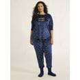 thumbnail image 5 of Joyspun Women's Stretch Velour Pajama Set with Socks, 3-Piece, Sizes XS-3X, 5 of 5