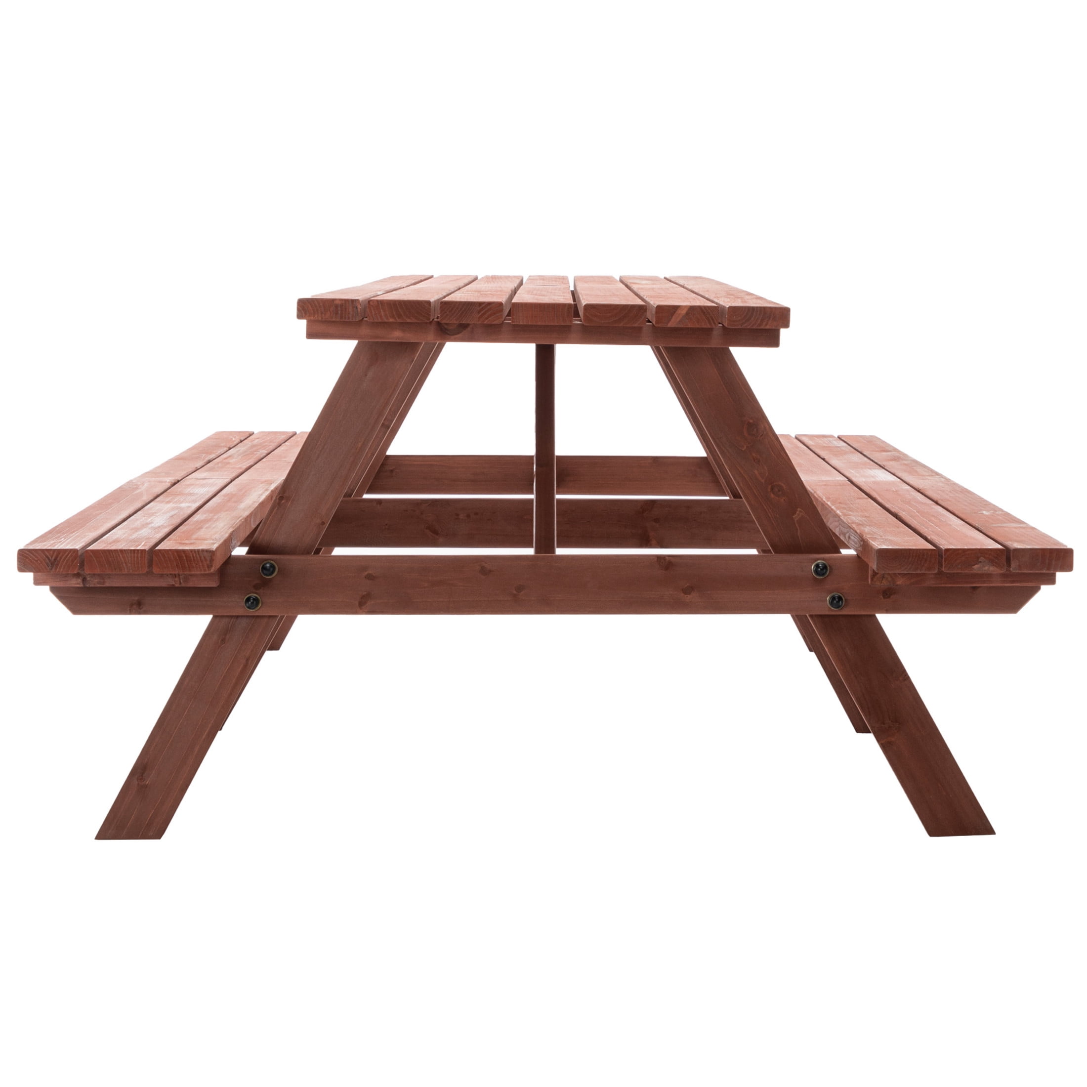 Noble House Jocasta 12-Seat Rectangular Outdoor Picnic Set, Patio Wooden Dining Table with Built-in Benches, Brown