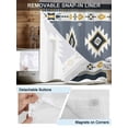 thumbnail image 3 of No Hook Cloth Fabric Shower Curtain with Snap in Liner, Grey Geometric Waterproof Shower Curtains Set with See Through Top Window, Boho Aztec Southwest Abstract Plaid Bath Curtains Shower 66"x72", 3 of 6