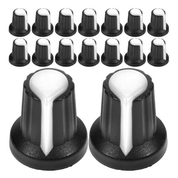 FONWILYO White Plastic DJ Mixer Knobs Set, Universal Rotary Control Replacement, 20 Pieces for Audio Equipment