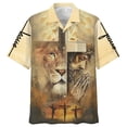 thumbnail image 4 of Camisa hawaiana con la frase "Father Over Fear" de Jesús, de manga corta, para hombre y mujer, para playa, de verano, con estampado floral, 2024, 4 of 5