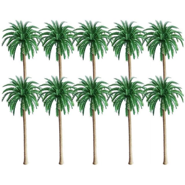 Modelo de paisaje de palmeras de coco Modelo de árbol, modelo de paisaje verde exuberante Paisaje de palmeras, Palmeras de coco Miniatura Macetas Bonsai Artesanía Mini Paisaje Paisaje Adepaton YQ-1099