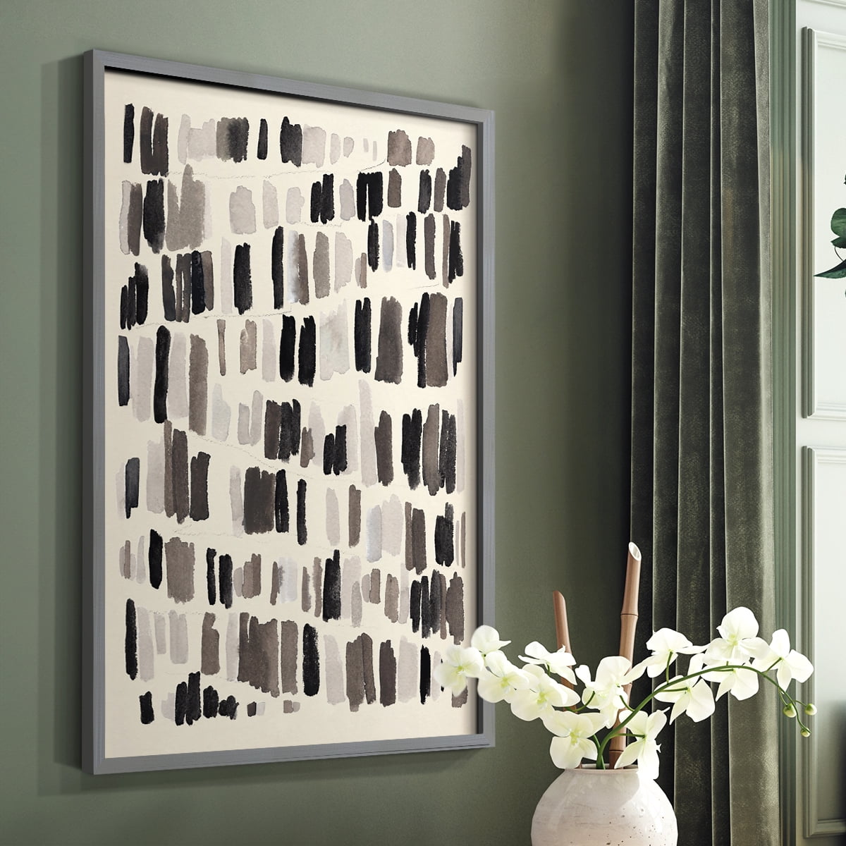 Chalk and Flint I Framed Print in Gray Solid Wood Framed Print No Nail Hanging