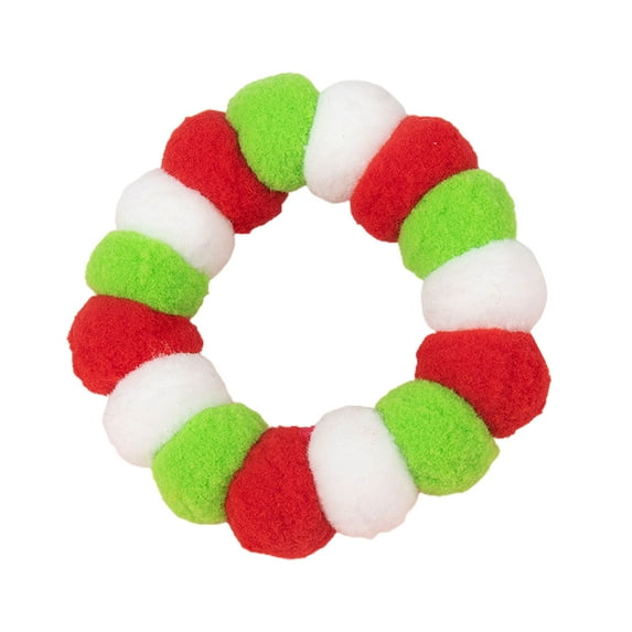 Mightlink Cat Collar Colorful Plush Ball Adjustable Neck Wear Rainbow Color Anti-bite Anti-lick Pet Soft Collar Dog Post Surgery Protective Collar Pet Supplies